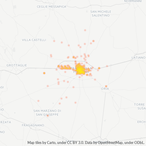 72021 Mappa di concentrazione per la densità di aziende