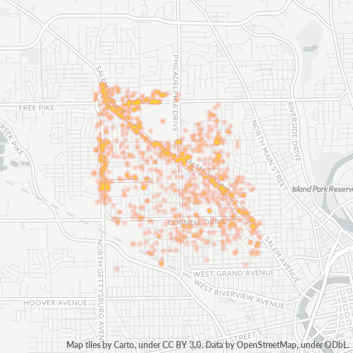 45406 Business Density Heatmap