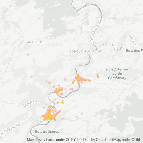 Heatmap voor postcode 4180