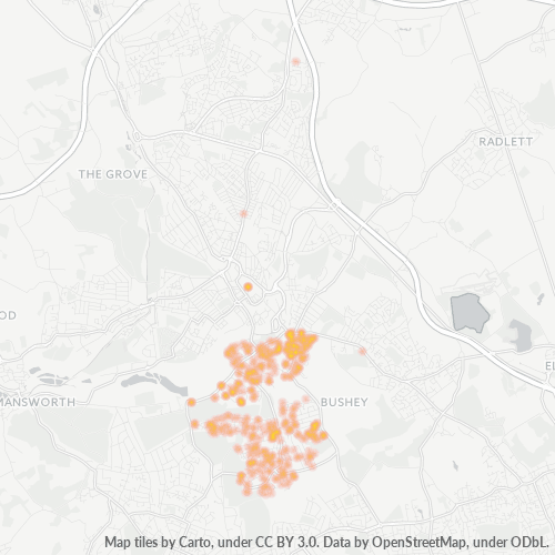 WD19 Business Density Heatmap
