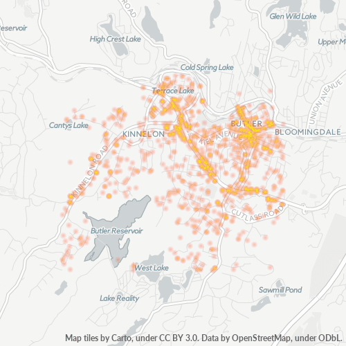 07405 Business Density Heatmap