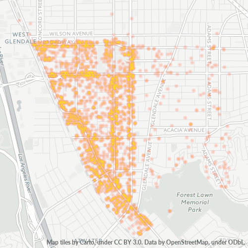 91204 Business Density Heatmap