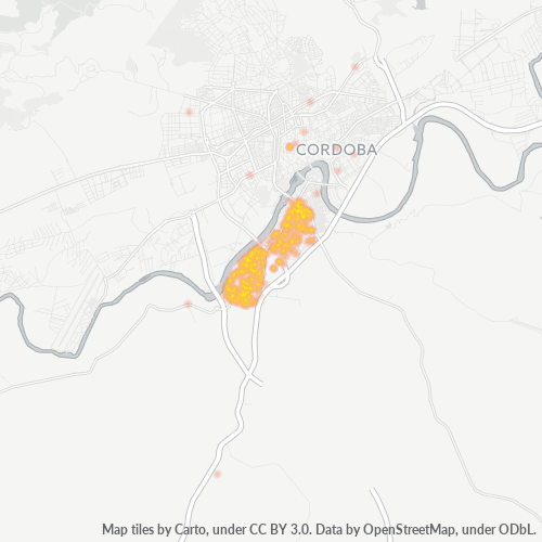 Mapa de calor para código postal 14013