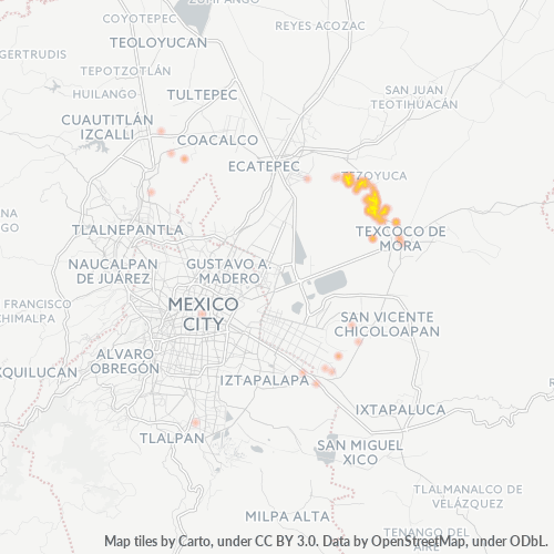 56300 Mapa de calor de densidad empresarial