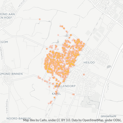 Heatmap voor postcode 1852