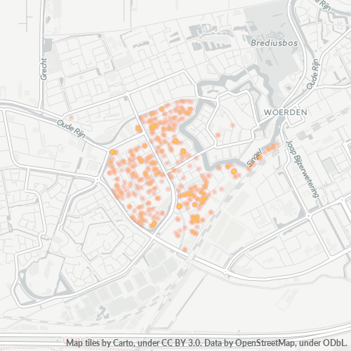 Heatmap voor postcode 3442
