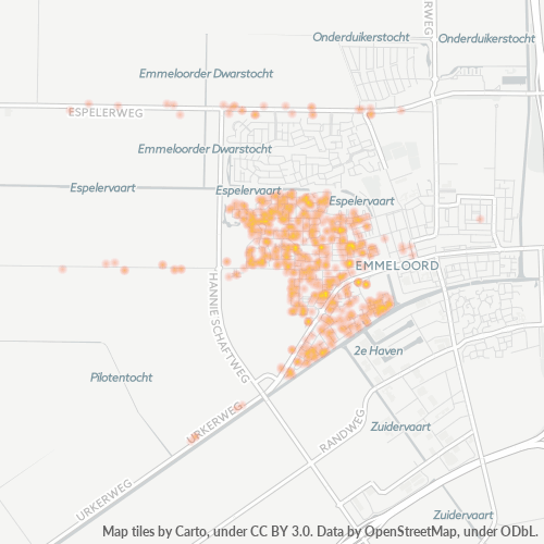 Heatmap voor postcode 8303