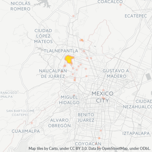02100 Mapa de calor de densidad empresarial