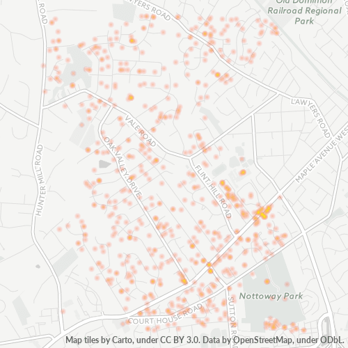 22181 Business Density Heatmap