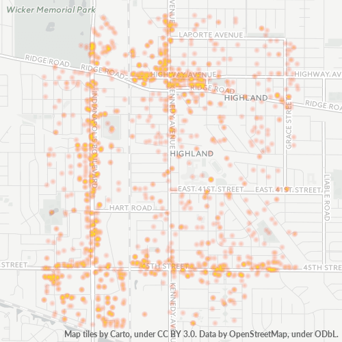 46322 Business Density Heatmap