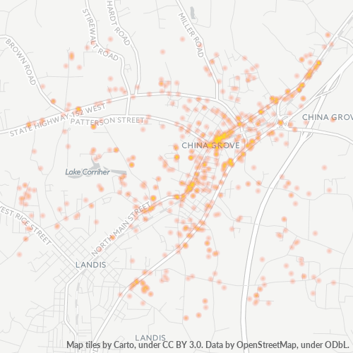 28023 Business Density Heatmap