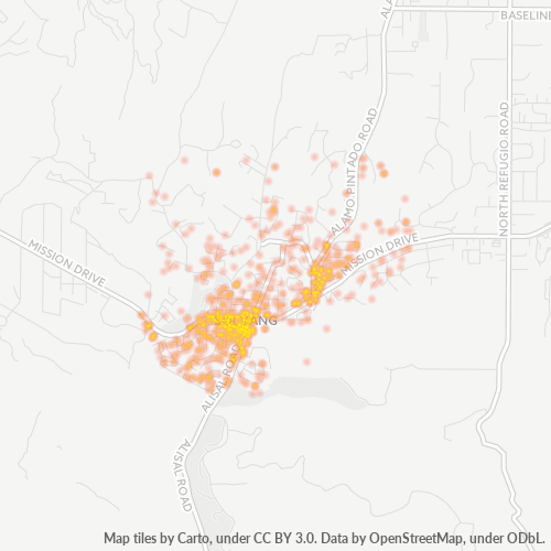 93463 Business Density Heatmap