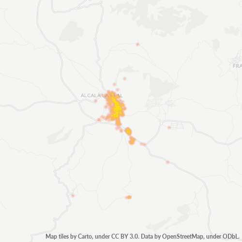 Mapa de calor para código postal 23680