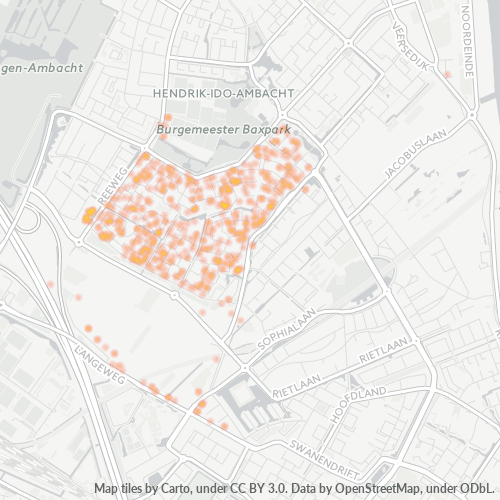 Heatmap voor postcode 3343
