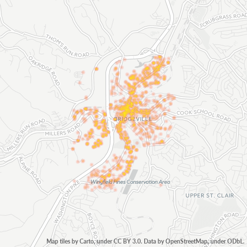 15017 Business Density Heatmap