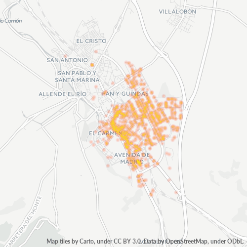 Mapa de calor para código postal 34004