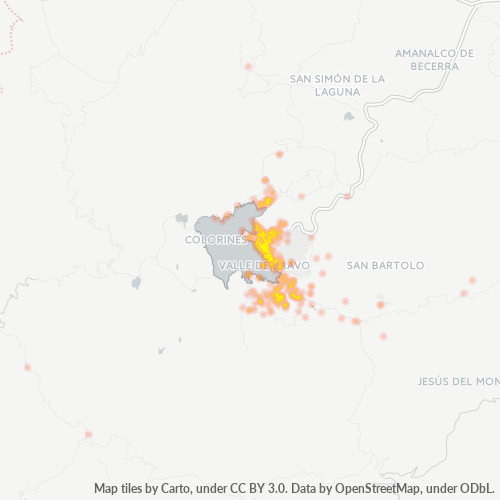 51200 Mapa de calor de densidad empresarial