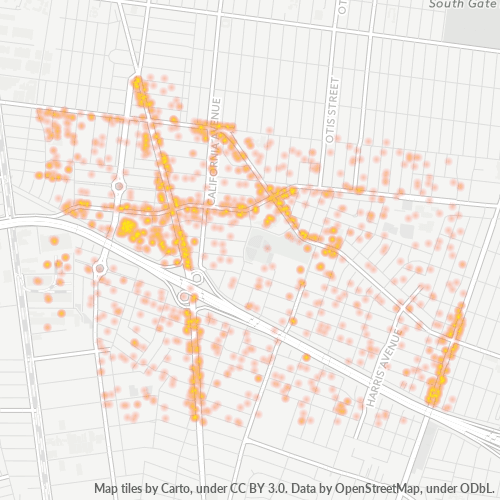 90262 Business Density Heatmap