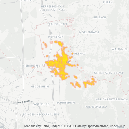 69469 Standortdichte-Heatmap