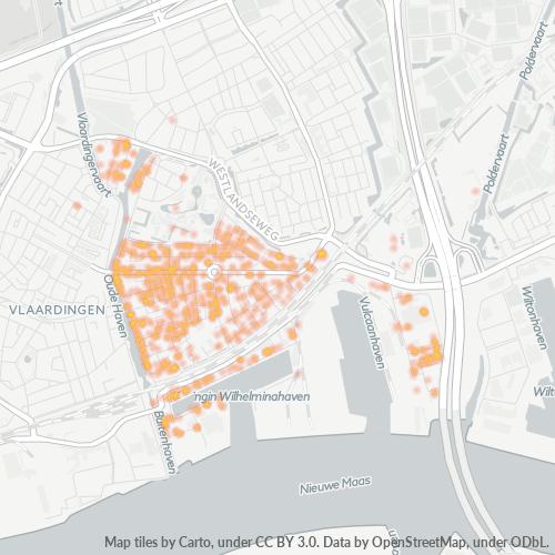 Heatmap voor postcode 3134