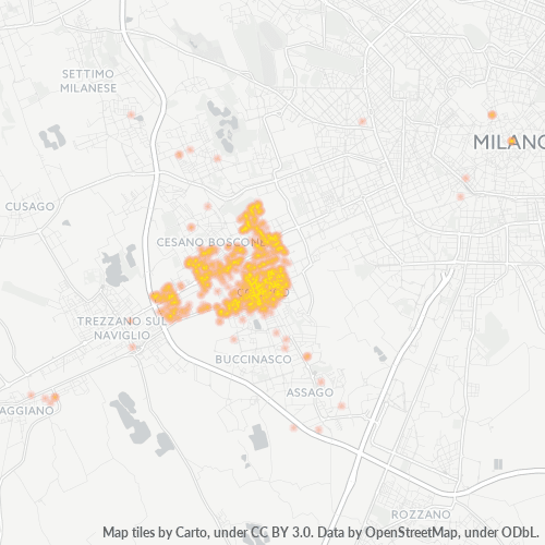 Mappa di calore per cap 20094
