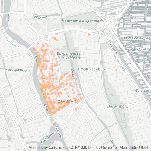 Heatmap voor postcode 1502
