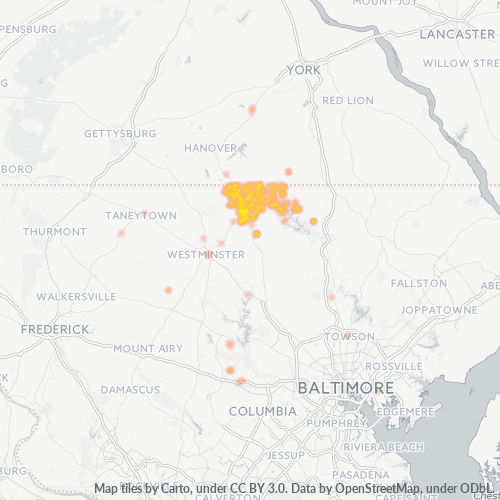 21102 Business Density Heatmap