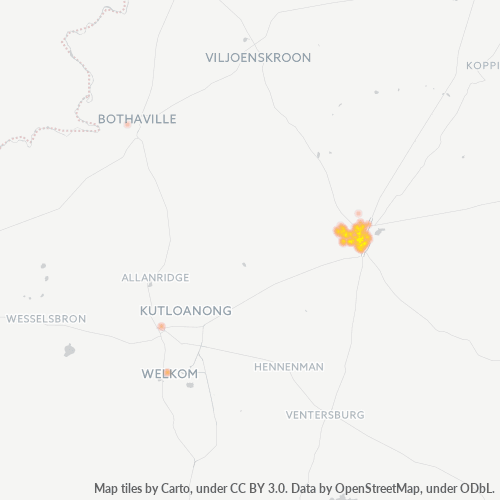 9499 Hittekaart vir Besigheidsdigtheid