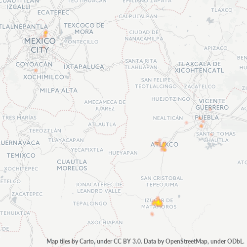 74400 Mapa de calor de densidad empresarial