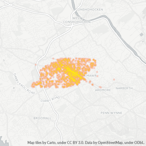 19010 Business Density Heatmap