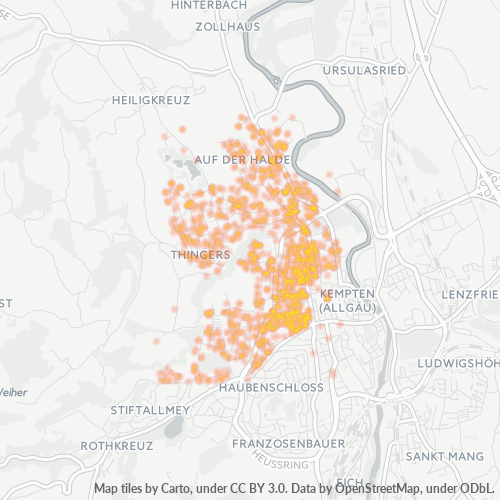Heatmap für plz 87439