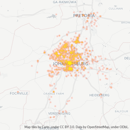 2000 Hittekaart vir Besigheidsdigtheid