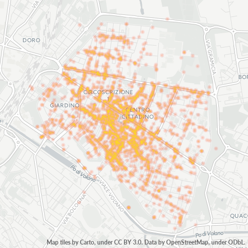 44121 Mappa di concentrazione per la densità di aziende