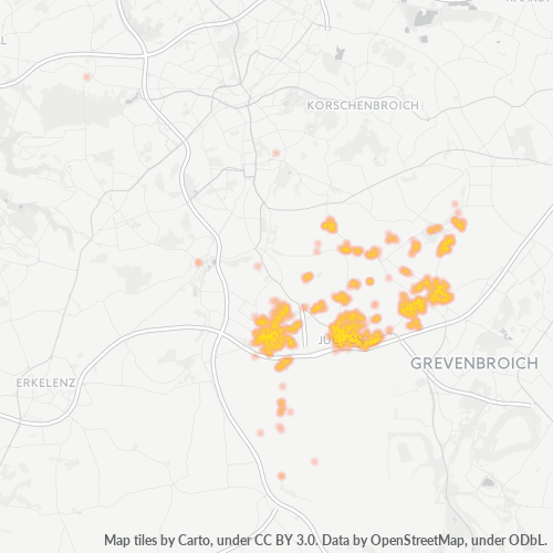 Heatmap für plz 41363