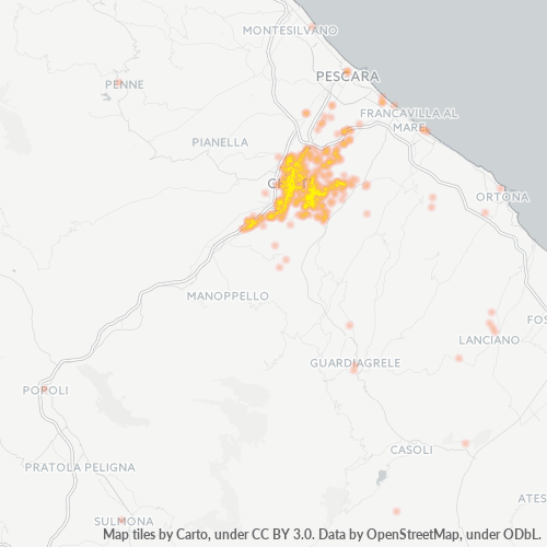 66100 Mappa di concentrazione per la densità di aziende