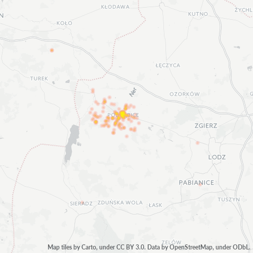 99-200 Mapa intensywności działalności gospodarczej