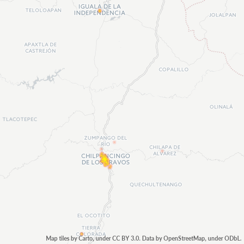39000 Mapa de calor de densidad empresarial
