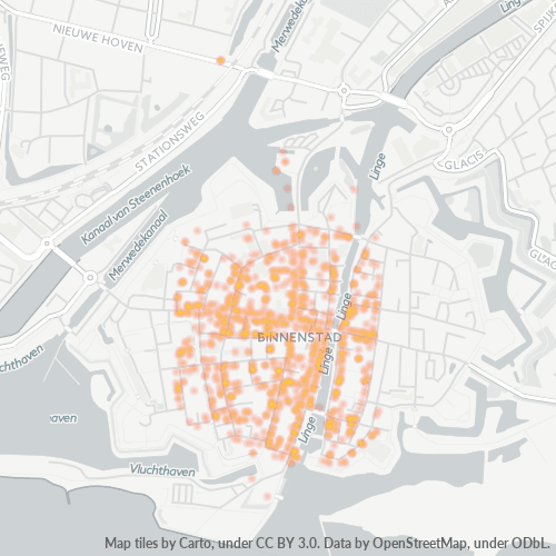 Heatmap voor postcode 4201