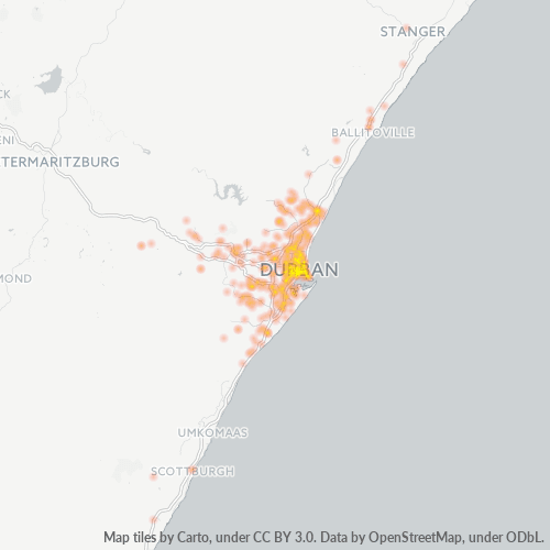 4000 Hittekaart vir Besigheidsdigtheid