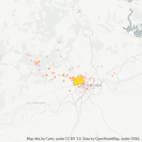 Mapa de calor para código postal 14011
