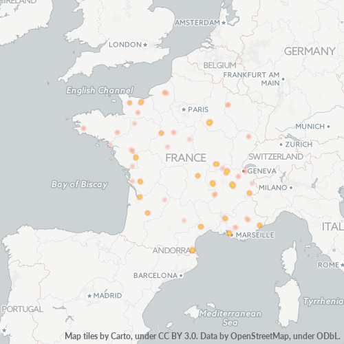Carte de chaleur pour code postal 97440