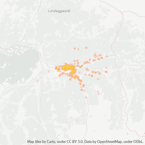 Heatmap für postleitzahl 5550