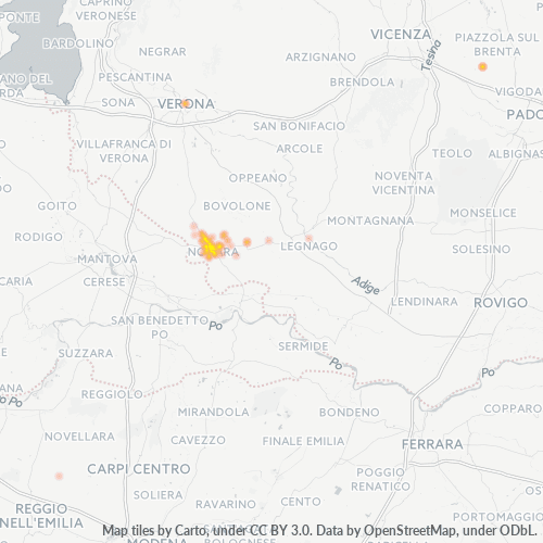 Mappa di calore per cap 37054