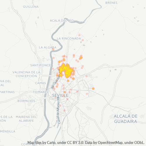 Mapa de calor para código postal 41015