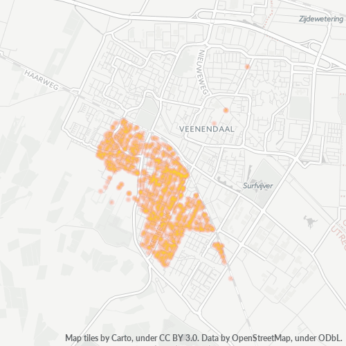Heatmap voor postcode 3904