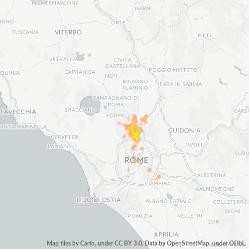 Mappa di calore per cap 00188