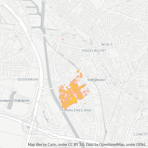 Heatmap voor postcode 3527