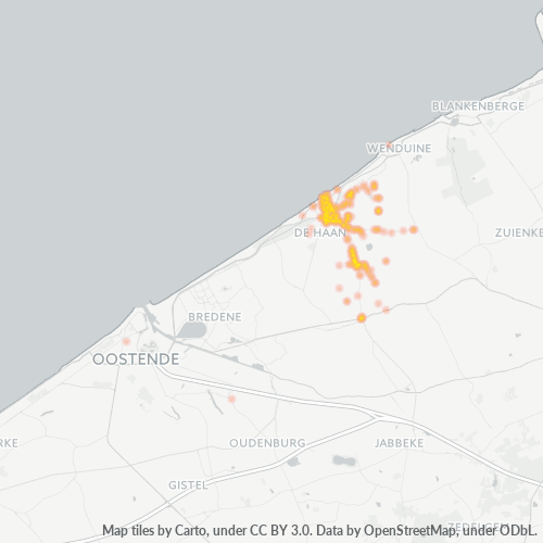 Heatmap voor postcode 8421