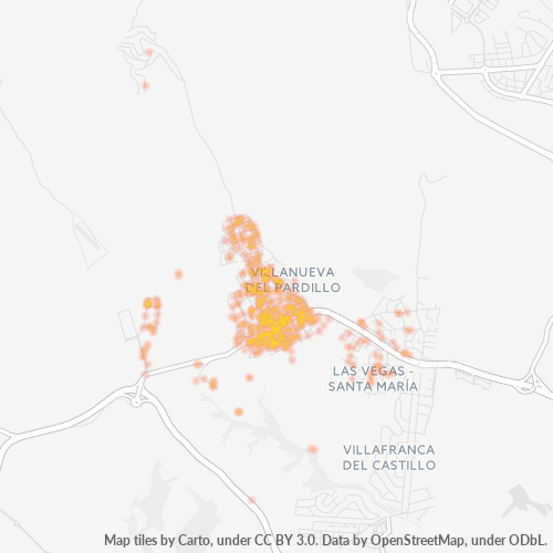 Mapa de calor para código postal 28229