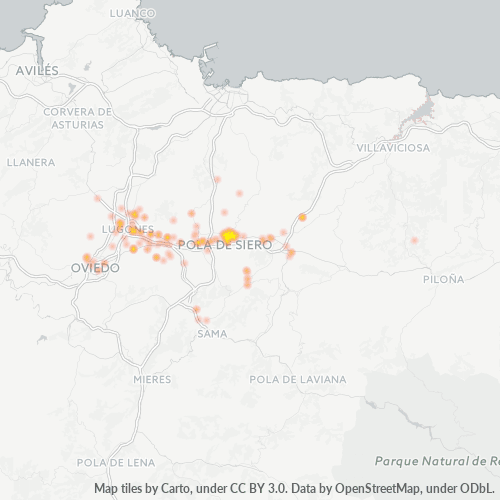 Mapa de calor para código postal 33510